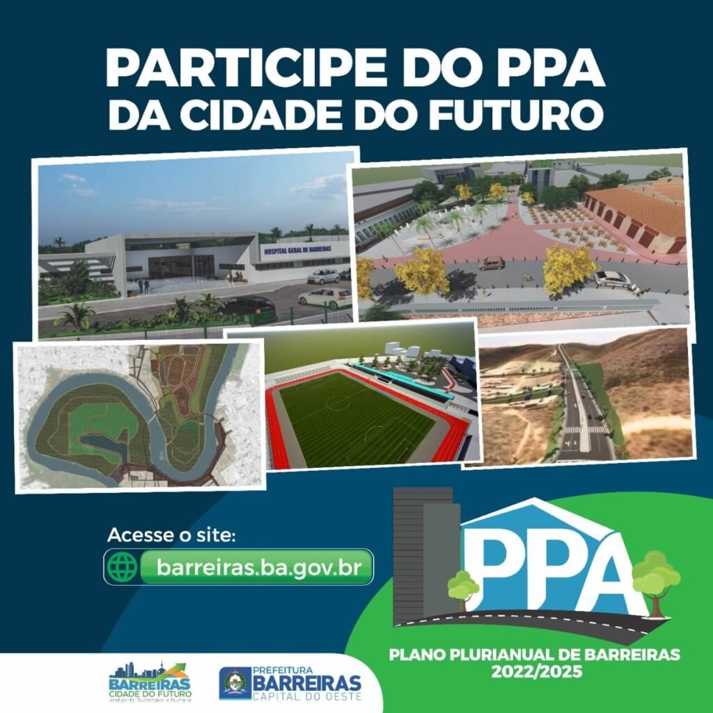 Saiba como participar das oficinas públicas para construção do Plano Plurianual 2022/2025 de Barreiras