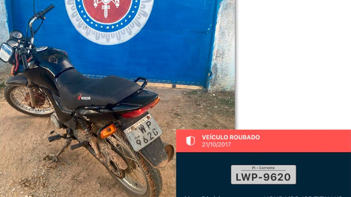 Polícia Militar apreende motocicleta com placa de roubo em Santa Rita de Cássia