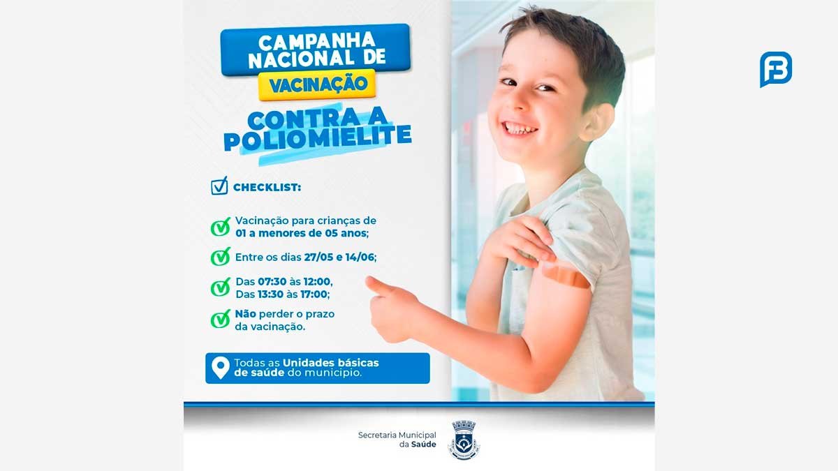 Vacinação contra a poliomielite é prioridade em Luís Eduardo Magalhães