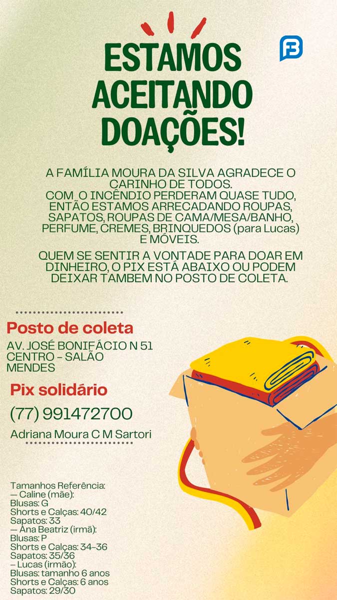 Doações para família Moura