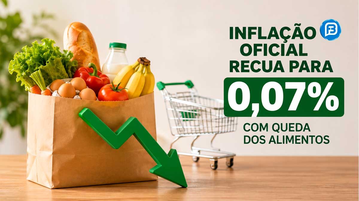 Inflação oficial recua para 0,07% com queda dos alimentos