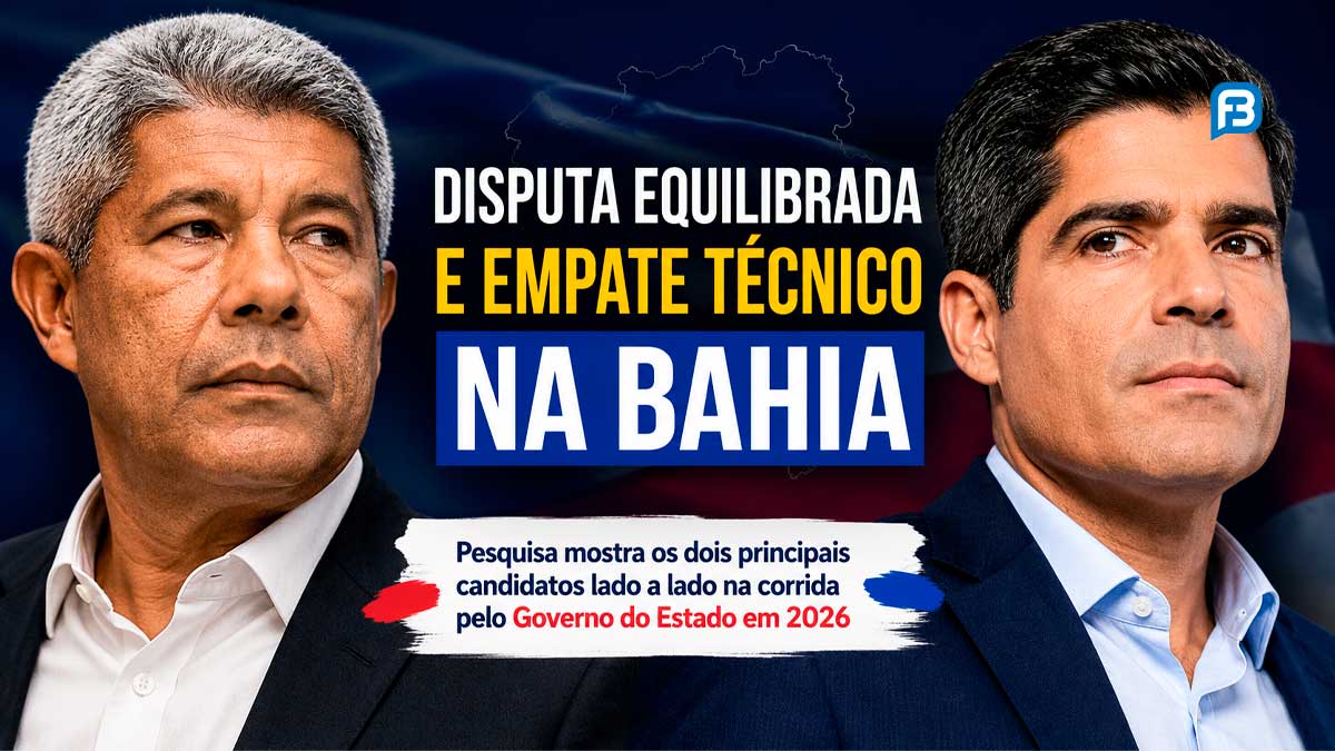 Pesquisa mostra ACM Neto com 44% e Jerônimo com 42%