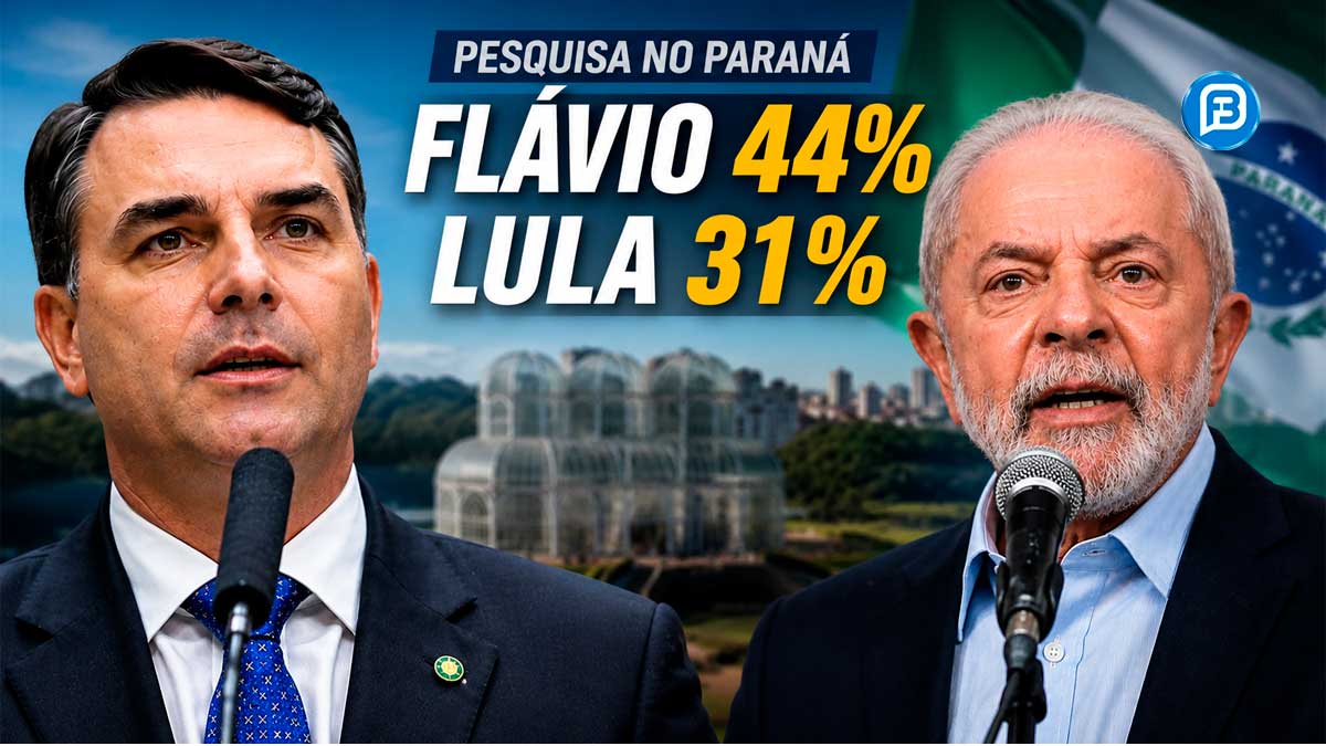 Flávio tem 44% contra 31% de Lula no Paraná, aponta Real Time Big Data