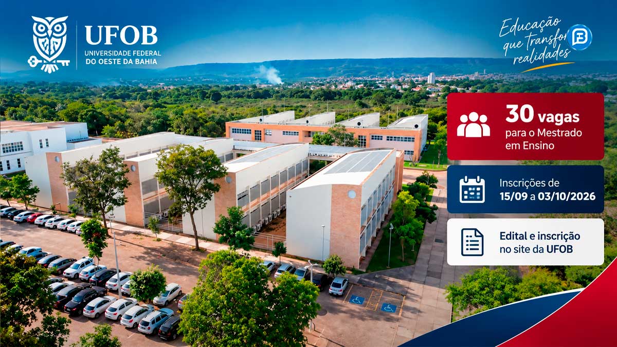 UFOB oferece 30 vagas para mestrado em Barreiras