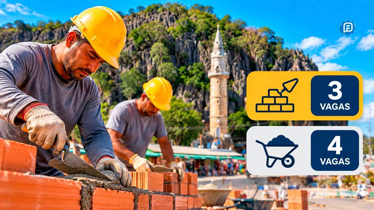 SineBahia abre 7 vagas de emprego para pedreiro e ajudante de obra em Bom Jesus da Lapa nesta sexta-feira