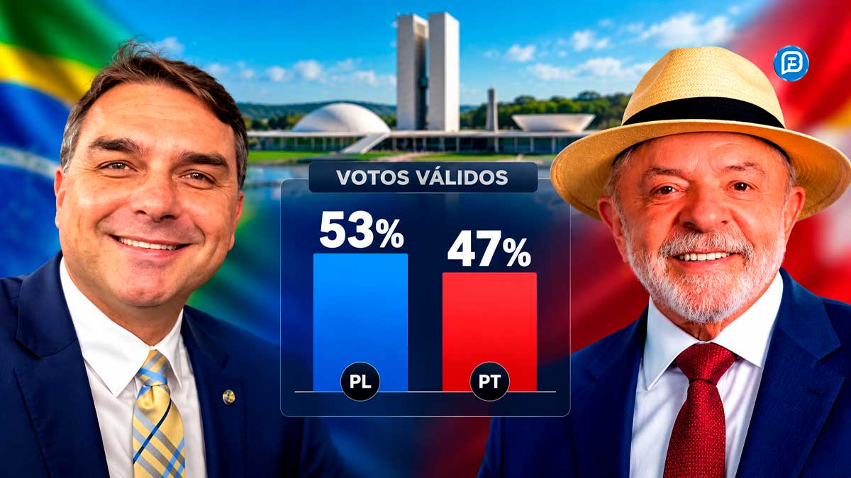 PODERDATA: Flávio tem 53% e Lula 47% dos votos válidos no segundo turno