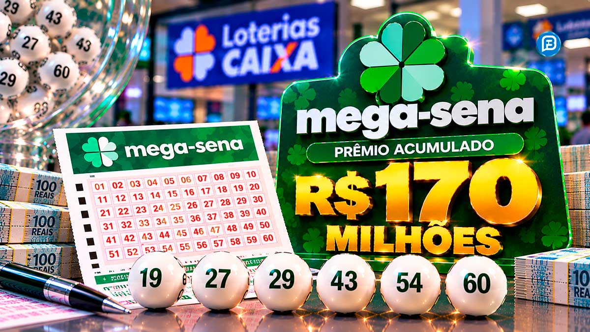 Mega-Sena acumula novamente e prêmio dispara para R$ 170 milhões