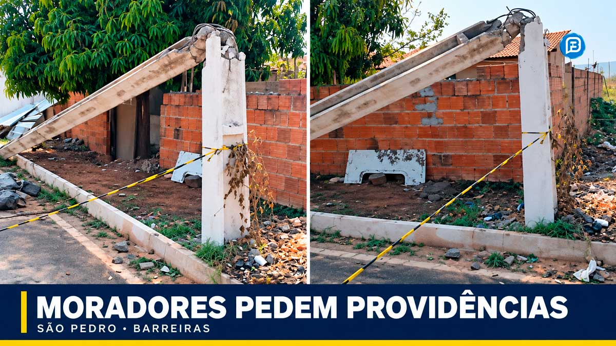 Poste caído no São Pedro preocupa moradores de Barreiras