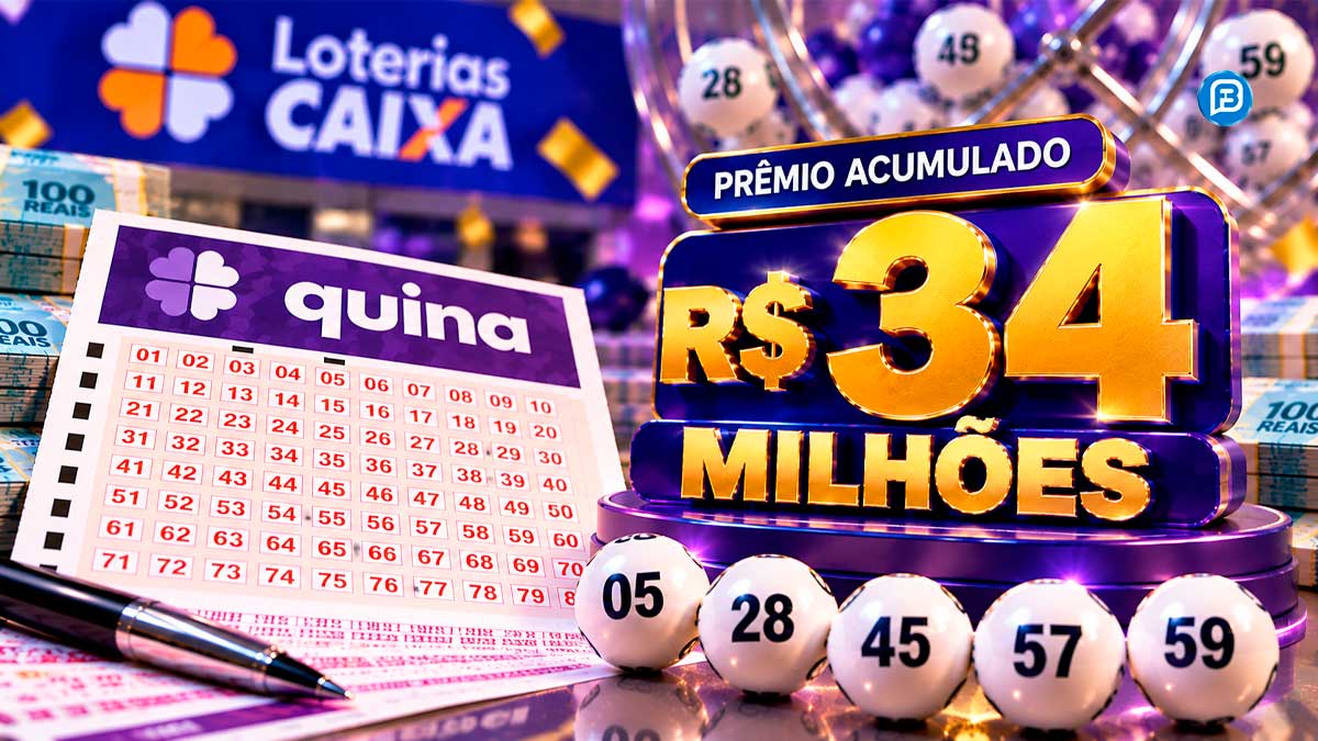 Quina chega a R$ 34 milhões e aumenta expectativa para sorteio de terça-feira