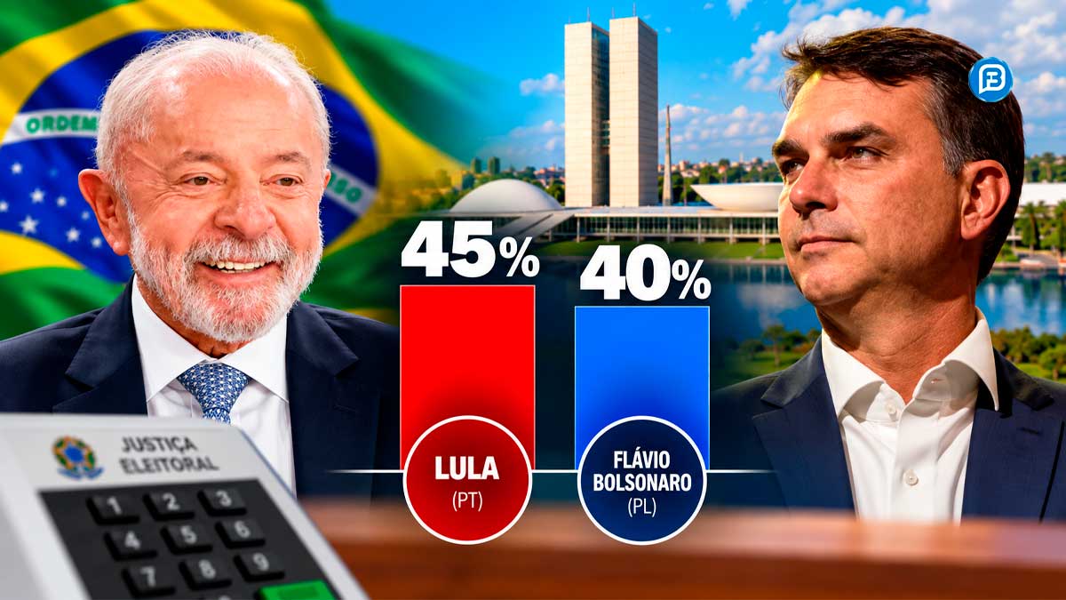 DATAFOLHA: Lula tem 45% e Flávio 40% dos votos válidos a dois dias da eleição