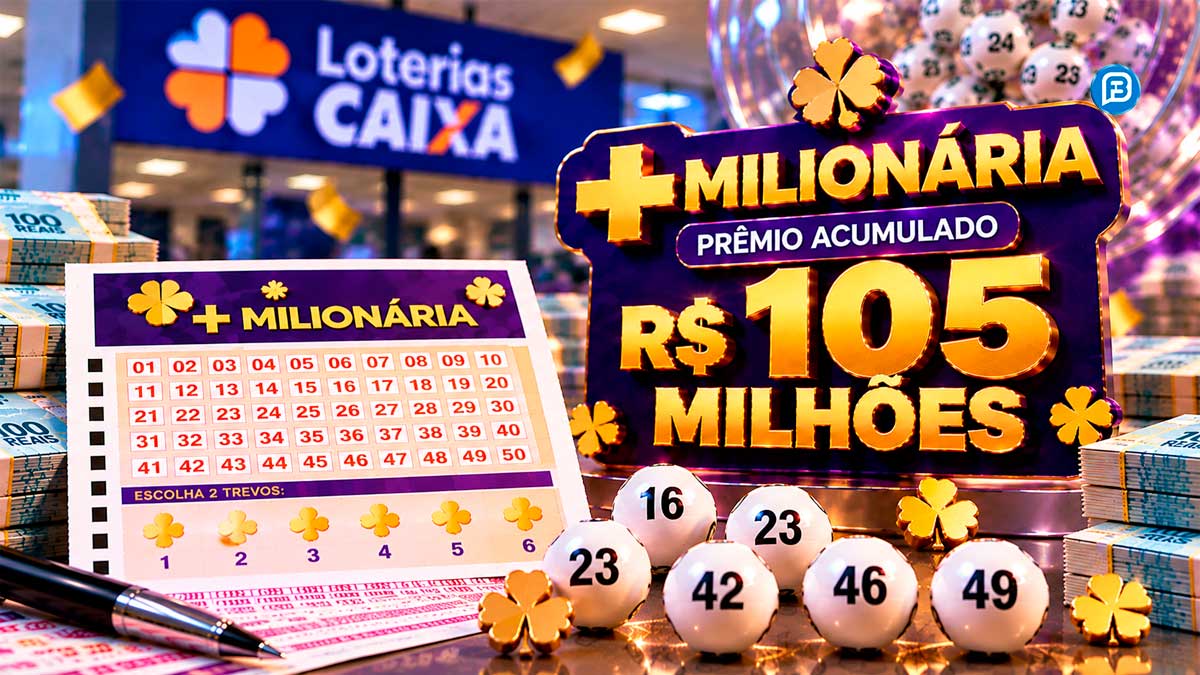 +Milionária acumula R$ 105 milhões, mas três apostas faturam R$ 133 mil