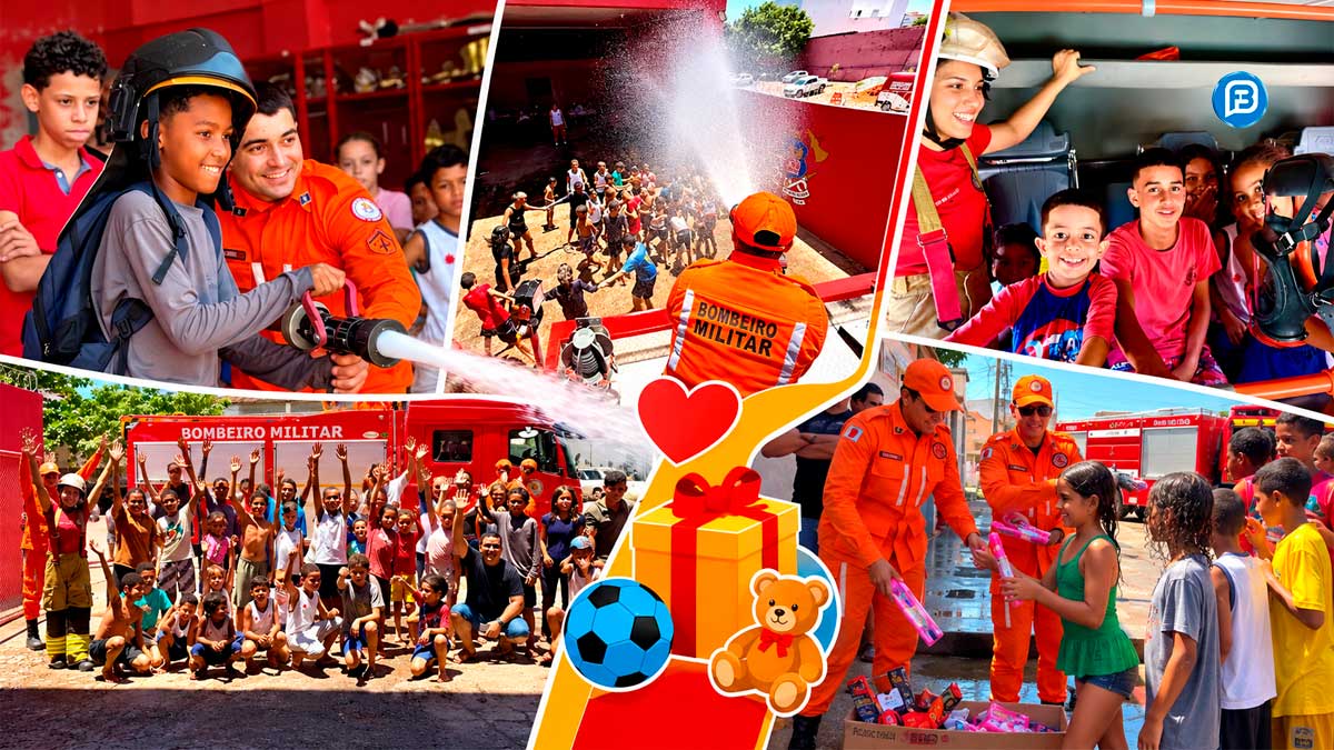 Bombeiros distribuem brinquedos a centenas de crianças em Barreiras