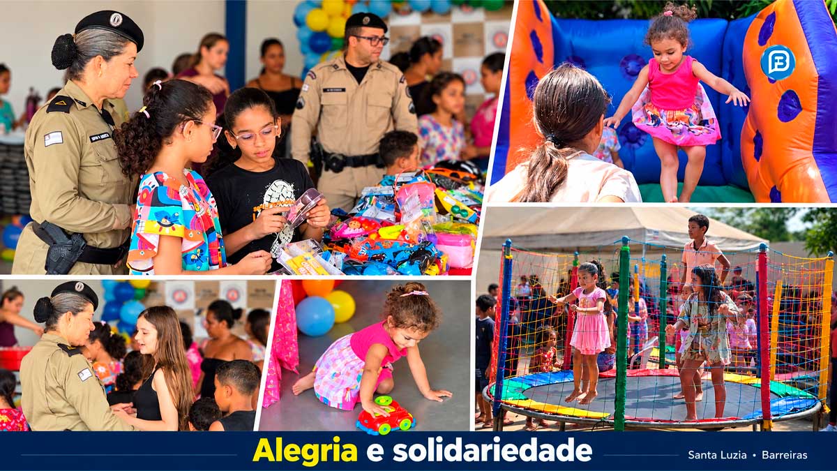 PM promove Dia das Crianças Solidário em Barreiras com bombeiros e circo