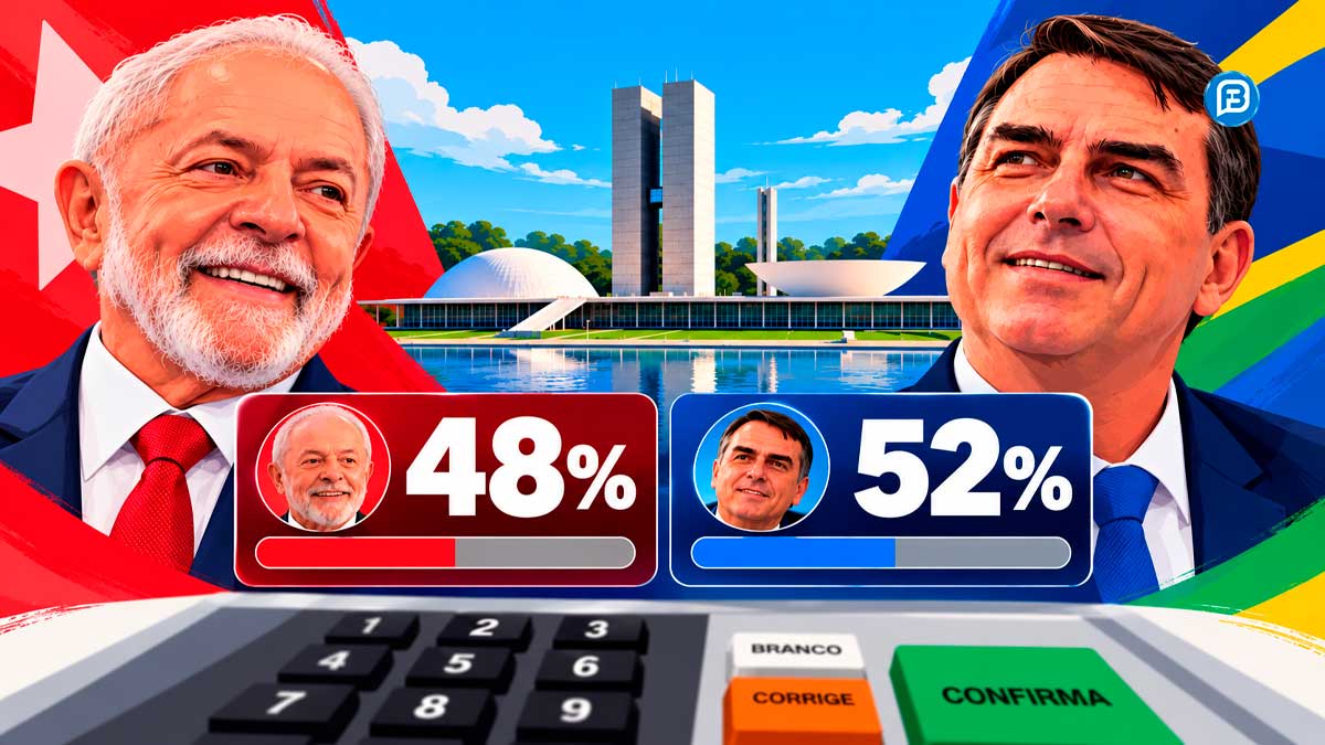 A cinco dias do segundo turno, Real Time Big Data aponta empate técnico entre Flávio e Lula