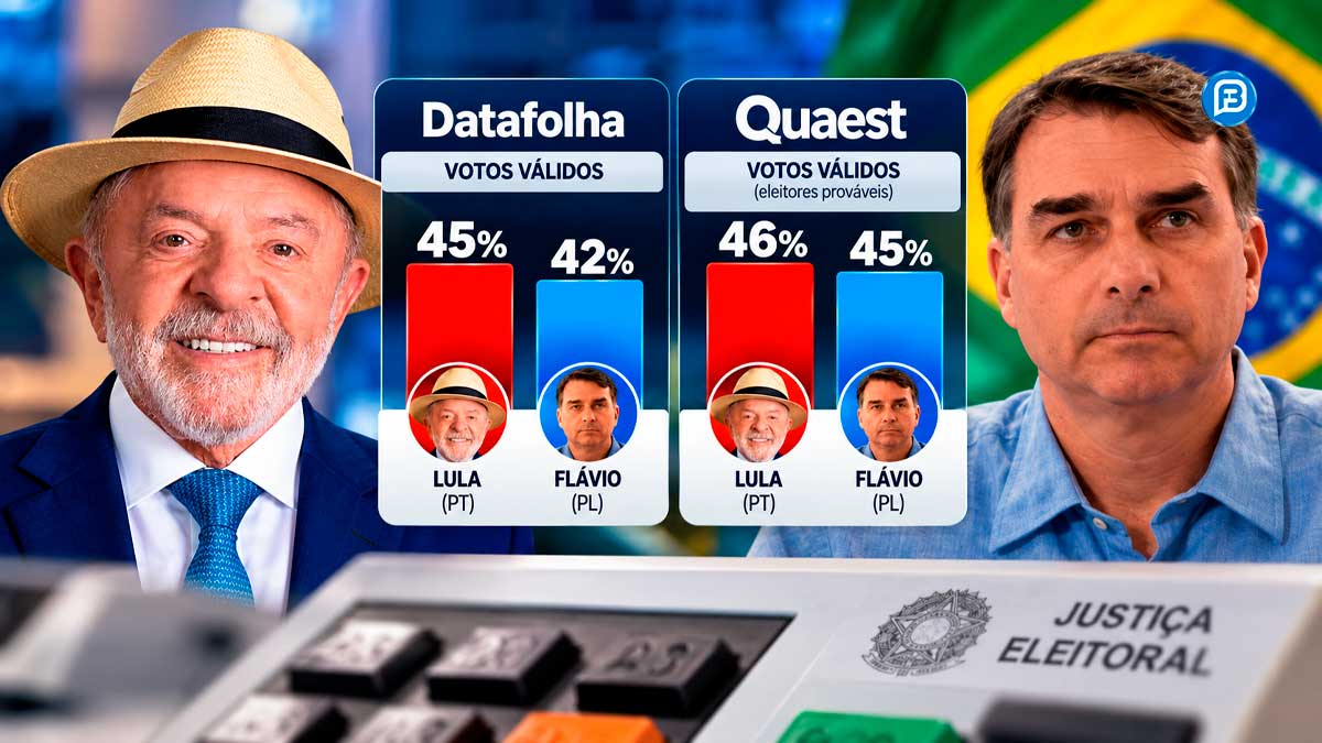 Datafolha e Quaest mostram empate técnico entre Lula e Flávio na véspera da eleição