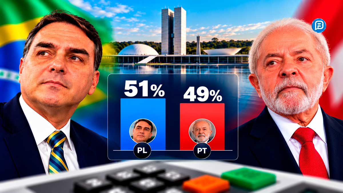 DATAFOLHA: Vantagem de Flávio sobre Lula cai pela metade e disputa entra em empate técnico