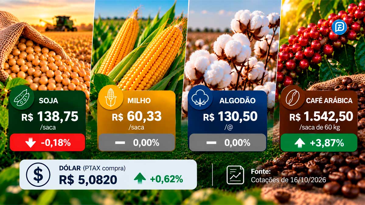 Café tem forte alta e supera R$ 1.540, enquanto soja cai para R$ 138,75 em Barreiras e LEM